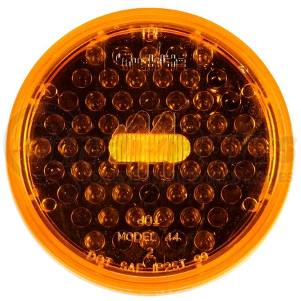 Truck-Lite 44212Y Super 44, LED, Strobe, 42 Diode, Round Yellow, Metalized, Fit 'N Forget S.S., 12V