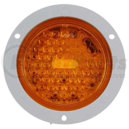 Truck-Lite 44213Y Super 44, LED, Strobe, 42 Diode, Round Yellow, Gray Flange Mount, Fit 'N Forget S.S., 12V