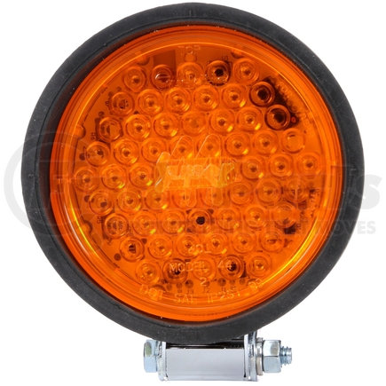 Truck-Lite 44216Y Super 44, LED, Strobe, 42 Diode, Round Yellow, Black 1 Stud Mount, Fit 'N Forget S.S., .180 Bullet Terminal/Ring Terminal, 12V