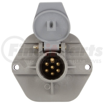 Truck-Lite 50866 50 Series Receptacle - Threaded Stacking Studs, 7 Solid Pin, Grey Plastic, Surface Mount