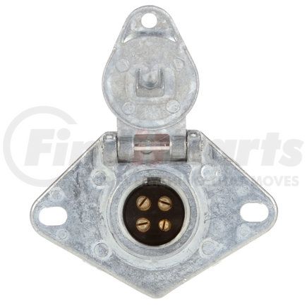 Truck-Lite 50886 50 Series Receptacle - 4 Split Pin, Silver Steel, Flush Mount