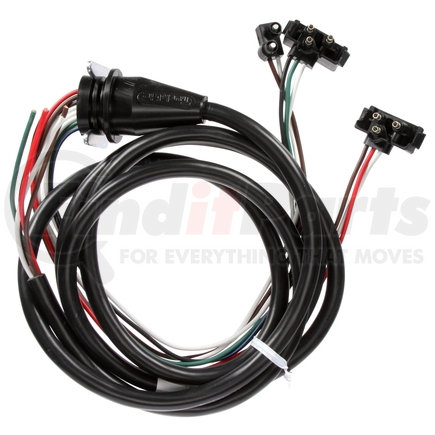 Truck-Lite 50208 Wiring Harness - 50 Series, 3 Plug, RH Side, 96 in. Marker Clearance, Stop/Turn/Tail, with Stop/Turn/Tail, M/C Breakout, 14 Gauge, Right Angle PL-3, PL-10, Ring Terminal