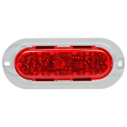 Truck-Lite 60262R 60 Series, LED, High Mounted Stop Light, 26 Diode, Oval Red Polycarbonate, Gray Flange Mount, Fit 'N Forget S.S., 12V