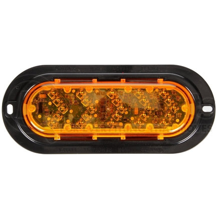 Truck-Lite 60286Y 60 Series, Sequential Arrow, LED, Yellow Oval, 25 Diode, Auxiliary Turn Signal, Black Flange Mount, Fit 'N Forget S.S., 12V