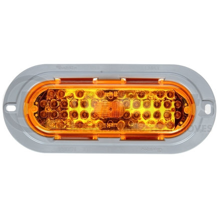 Truck-Lite 60291Y 60 Series, LED, Yellow Oval, 44 Diode, Front/Park/Turn, Gray ABS, Flange Mount, 12V, Fit 'N Forget S.S.