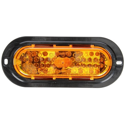 Truck-Lite 60292Y 60 Series, LED, Yellow Oval, 44 Diode, Front/Park/Turn, Black ABS, Flange Mount, 12V, Fit 'N Forget S.S.