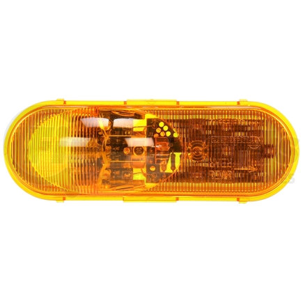 Truck-Lite 60315Y LED Turn Signal Light - Super 60®, 11 Diodes, 2" x 6" Oval, Grommet Mount, Fit 'N Forget SS, PC, 12V