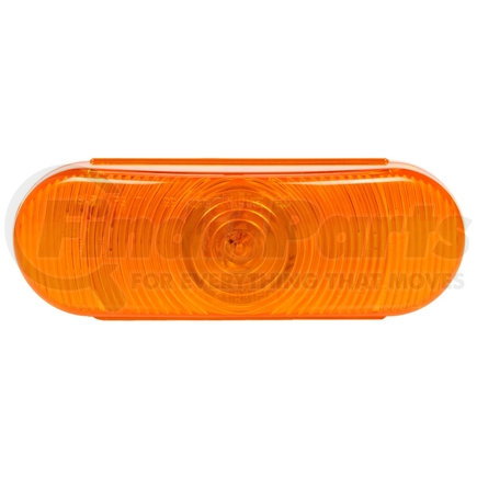 Truck-Lite 60007Y Super 60, Incandescent, Yellow Oval, 1 Bulb, Auxiliary Turn Signal, Black Grommet Mount, PL-3, Stripped End/Ring Terminal, 24V, Kit
