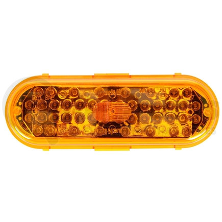 Truck-Lite 60094Y 60 Series, LED, Yellow Oval, 44 Diode, Front/Park/Turn, Black PVC, Grommet Mount, 12V, Fit 'N Forget S.S., Straight PL-3 Female, Kit