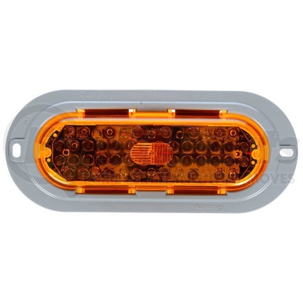 Truck-Lite 60096Y 60 Series, LED, Yellow Oval, 44 Diode, Front/Park/Turn, Gray ABS, Flange Mount, 12V, Fit 'N Forget S.S., Straight PL-3 Female, Kit