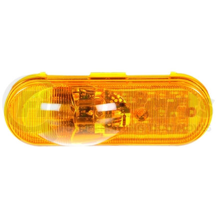 Truck-Lite 60115Y LED Turn Signal Light - Super 60, Mid-Point/No Zone, Yellow Oval, 11 Diode, Side Turn Signal, Black Grommet Mount, Fit 'N Forget S.S., Straight PL-3 Female, 12V, Kit