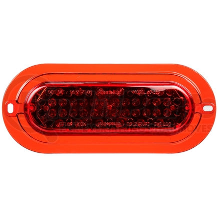 Truck-Lite 60364R Super 60, LED, Strobe, 36 Diode, Oval Red, Red Flange Mount, Class Ii, Metalized, Fit 'N Forget S.S., 12V