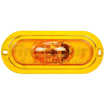 Truck-Lite 60420Y 60 Series, LED, Yellow Oval, 6 Diode, Side Turn Signal, Yellow Flange Mount, Fit 'N Forget S.S., 12V