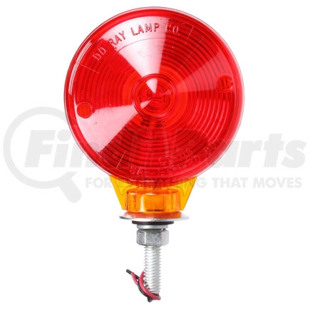 Truck-Lite 70311 Incandescent Pedestal Light - Red/Yellow Round, 1 Bulb, Dual Face, 2 Wire, 1 Stud, Yellow, Blunt Cut