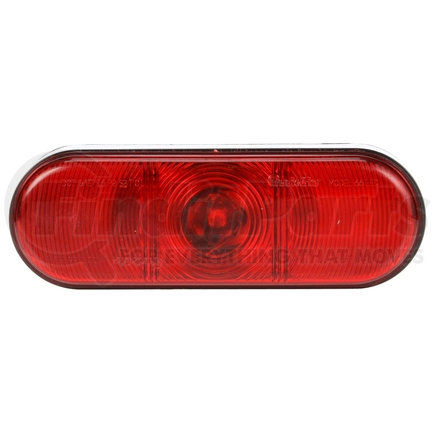 Truck-Lite 66050R LED Stop/Turn/Tail Light - Super 66, Red, Oval, 1 Diode, Black Grommet Mount, Fit 'N Forget S.S., Straight PL-3 Female, 12V, Kit