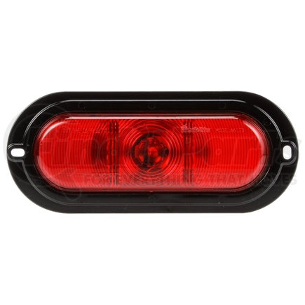 Truck-Lite 66056R Super 66, LED, Red, Oval, 1 Diode, Stop/Turn/Tail, Black Flange Mount, Fit 'N Forget S.S., Straight PL-3 Female, 12V, Kit