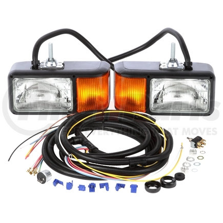 Truck-Lite 80800 Universal, Halogen, 4 X 6 in. Rectangular, Snow Plow Light, 2 Bulb, Polycarbonate, 12V