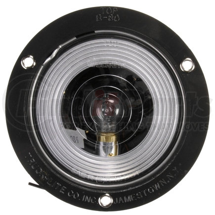 Truck-Lite 80304 80 Series, Incandescent, Clear Round, 1 Bulb, Back-Up Light, Black Fixed Angle Bracket Mount, Hardwired, Stripped End, 12V