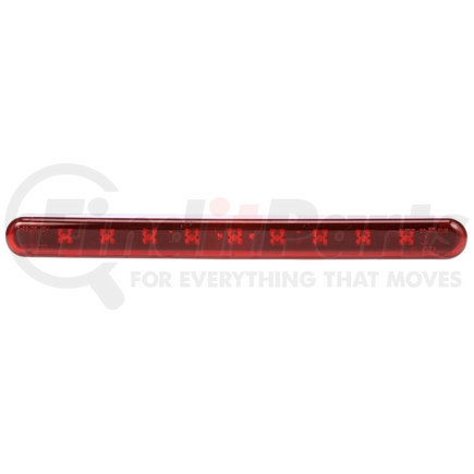 Truck-Lite 92100 LED, High Mounted Stop Light, 9 Diode, Oval Red Polycarbonate, Adhesive Mount, Hardwired, Stripped End, 12V