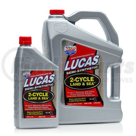 Lucas Oil 10467 Engine Oil Additives, Land & Sea 2-Cycle Oil, Quart Size Bottle,