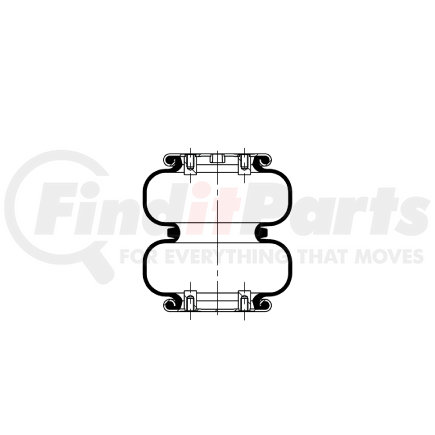 Triangle Suspension AS-4509 Triangle Air Spr - Double Conv., Triangle Bellows # 6392, ContiTech Bellows # FD 120-17