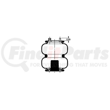 Triangle Suspension AS-4511 Triangle Air Spr - Double Conv., Triangle Bellows # 6332, ContiTech Bellows # FD 200-25