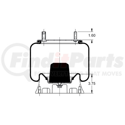 Triangle Suspension AS-8337 Triangle Air Spr - Rolling Lobe, Triangle Bellows # 6372, ContiTech Bellows # 9 9-14