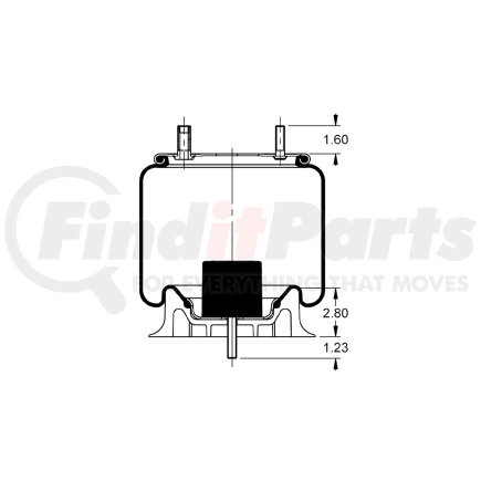 Triangle Suspension AS-8423 Triangle Air Spr - Rolling Lobe, Triangle Bellows # 6378, ContiTech Bellows # 9 9K-15