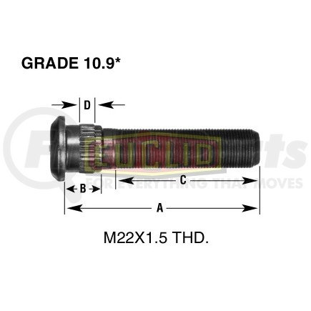 Euclid E14640 Euclid Wheel End Hardware - Wheel Stud, Metric, RH