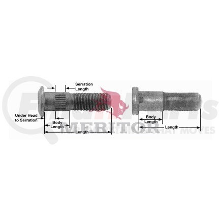Meritor 20X1826 Meritor Genuine Wheel End Hardware - Wheel Stud, Single End, RH