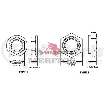Meritor 1227G1229 Meritor Genuine Air Disc Brake - Hardware - Nut