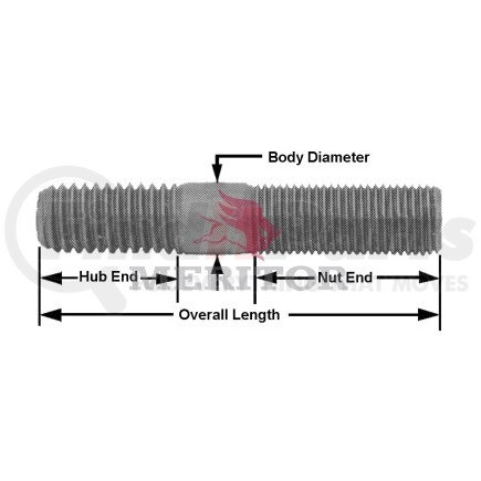 Meritor 4X1249 Meritor Genuine Wheel End Hardware - Wheel Stud