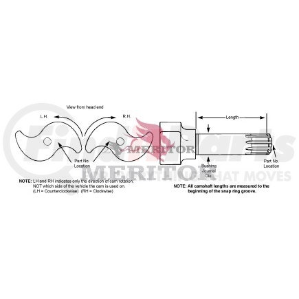 Meritor 2210D5360 CAMSHAFT, LEFT HAND