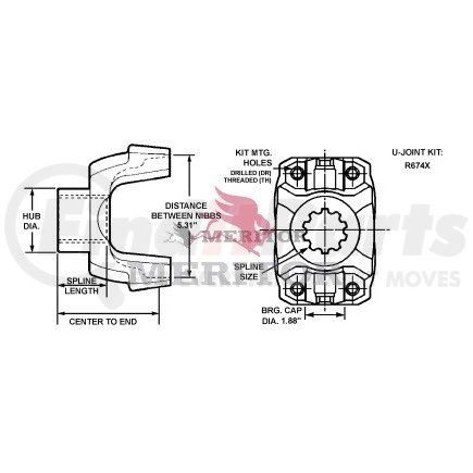 Meritor 16TYS32 32 Meritor Genuine - END YOKE