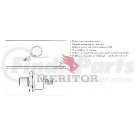 Meritor R12100 AIR SYS - VALVE, DRAIN