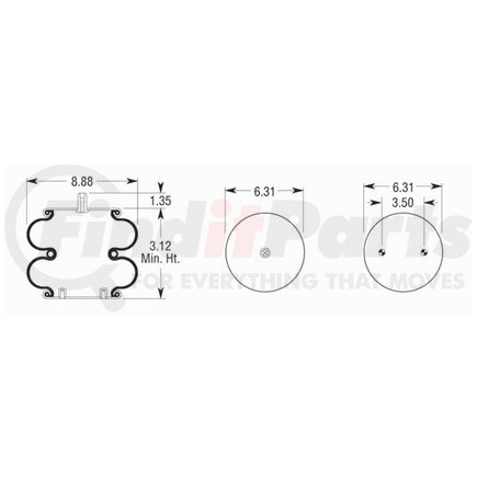 Firestone W013587795 Airide Air Spring Double Convoluted 257