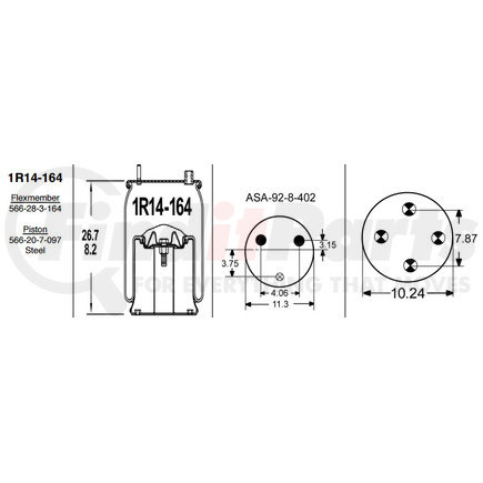 Stemco 1R14-164 Super Cushion® Rolling Lobe Air Springs