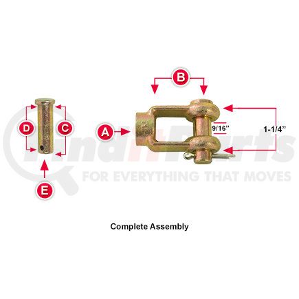 Tectran 62067 Clevis Assembly (Part Number: 2010-88) (Representative Image)