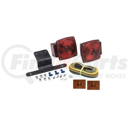 Optronics TL5RK Deluxe kit: ST6RB, ST7RB, (2) MC36AB amber marker lights with reflex, LP10SB license plate bracket, 25-ft harness, mounting hardware, clam pack (Representative Image)