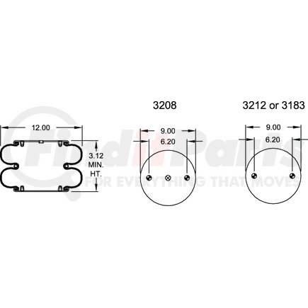 Firestone W013587443 Airide Air Spring Double Convoluted 22-1.5