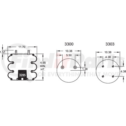 Firestone W013588042 Air Spring Triple Convoluted 352