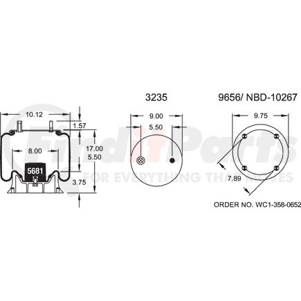 Firestone W013588806 Airide Air Spring Reversible Sleeve 1T15M-4