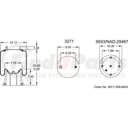 Firestone W013589350 Airide Air Spring Reversible Sleeve 1T15M-9