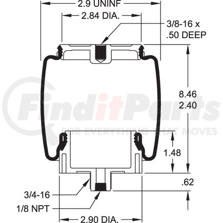 Firestone W023587001 Air Spring Sleeve Style