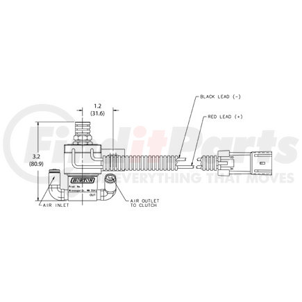 Horton 993353 VALVE*3-WAY,NO-NC,.125 NPT,12 VDC,DIODE,W/CONN