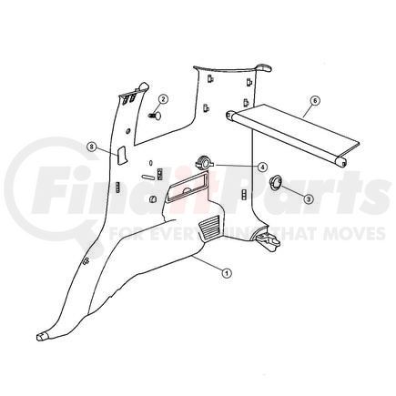 Chrysler 5HG55WL5AK PANEL. Right. Quarter Trim. Diagram 1