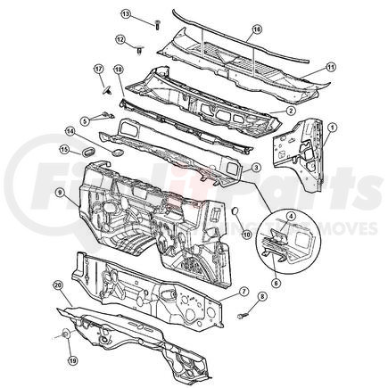 Chrysler 55275783AC PANEL. Cowl And Plenum. Diagram 2