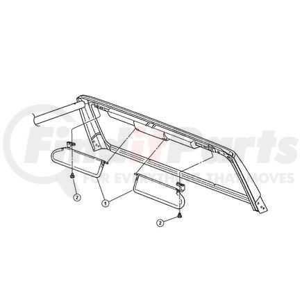 Chrysler 5JM141X9AB VISOR. Right. Diagram 1