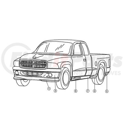 Chrysler 5JK94WSBAB CLADDING. Right. Quarter Panel. Diagram 4