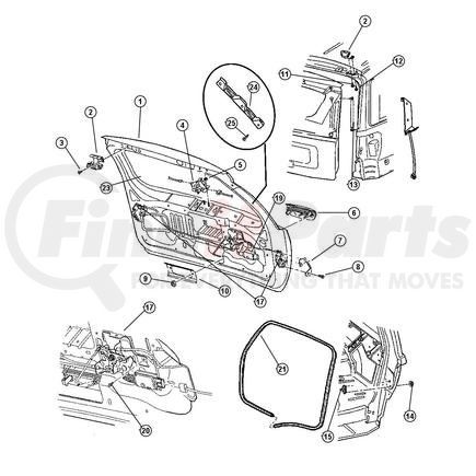 Chrysler 55137024AA PLATE. Striker. Diagram 16